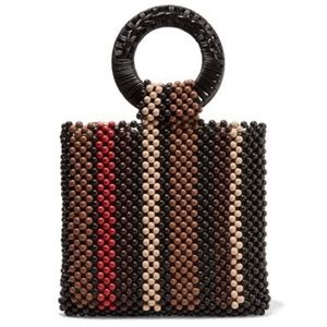Ulla Johnson Arusi Tote Woven Wooden Bead Bag RARE